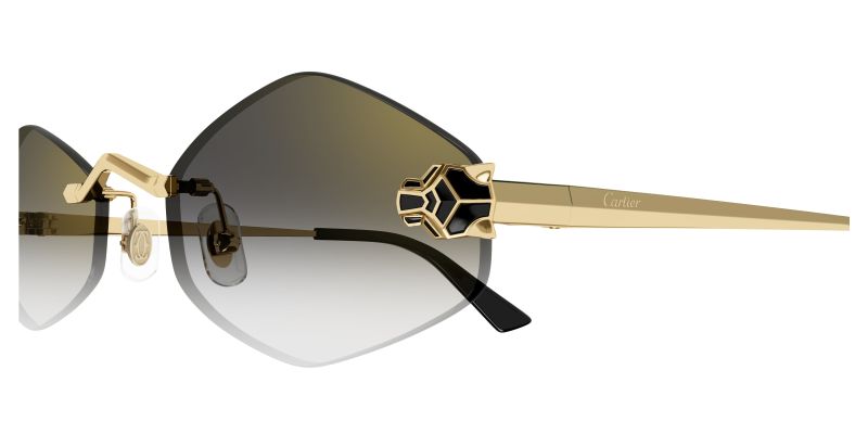 Détail de la charnière des lunettes de soleil Cartier CT0433S
