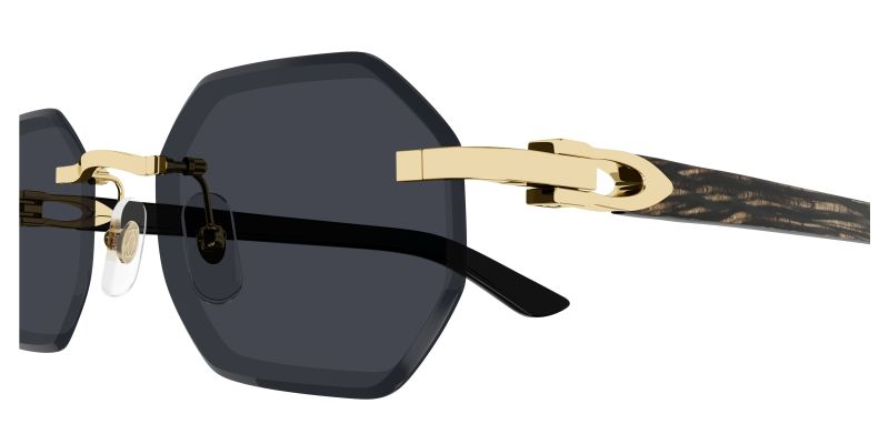 Détail de la charnière des lunettes de soleil Cartier CT0439S