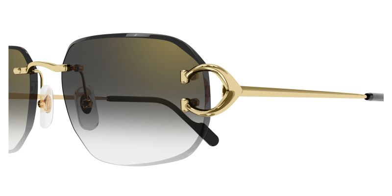 Détail de la charnière des lunettes de soleil Cartier CT0468S