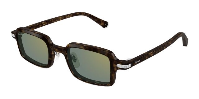 Lunettes de soleil Cartier CT0539S-002, acétate écaille, verres verts