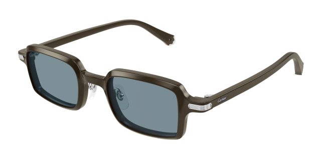 Lunettes de soleil Cartier CT0539S-005, acétate brun, verres bleu-gris