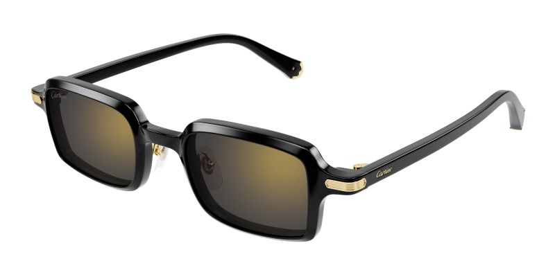 Lunettes de soleil Cartier CT0539S, Première de Cartier, acétate noir, verres bronze