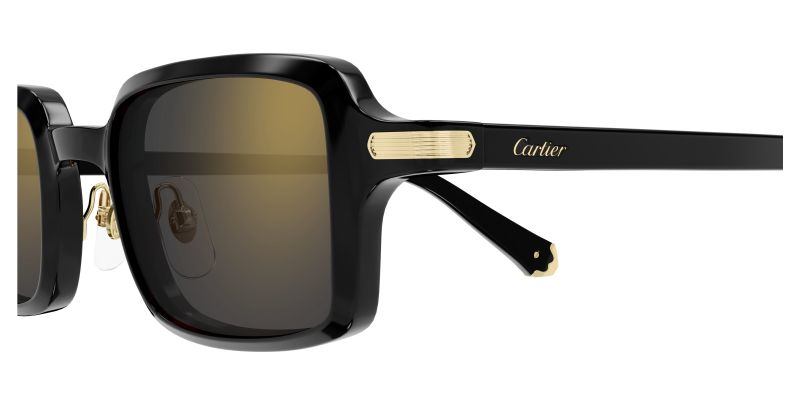 Détail de la charnière des lunettes de soleil Cartier CT0539S