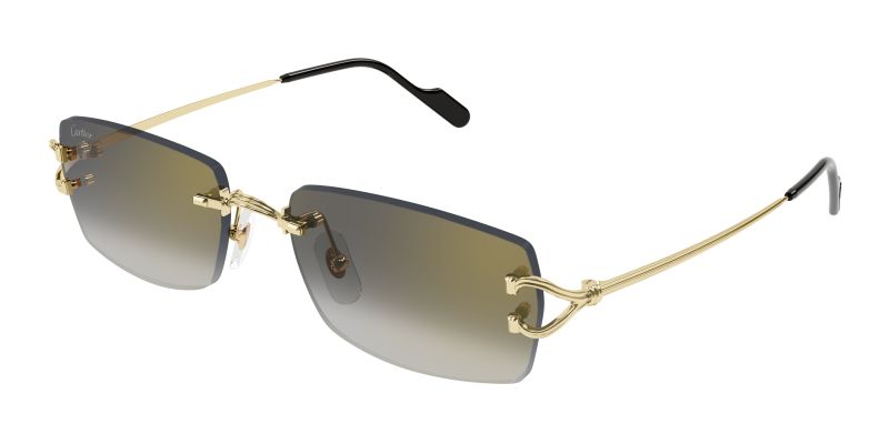 Lunettes de soleil Cartier CT0550S, Décor C de Cartier, finition dorée, verres gris dégradés