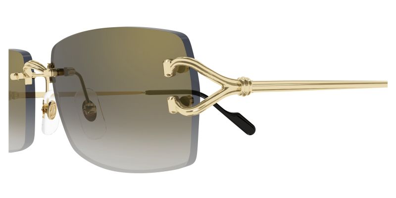 Détail de la charnière des lunettes de soleil Cartier CT0550S