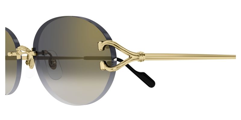 Détail de la charnière des lunettes de soleil Cartier CT0551S