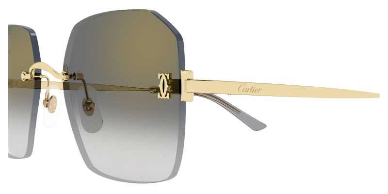 Détail de la charnière des lunettes de soleil Cartier CT0591S