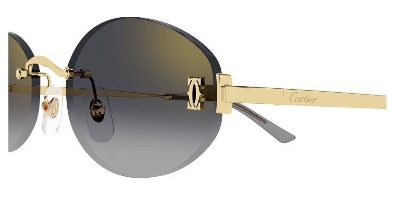 Détail de la charnière des lunettes de soleil Cartier CT0592S