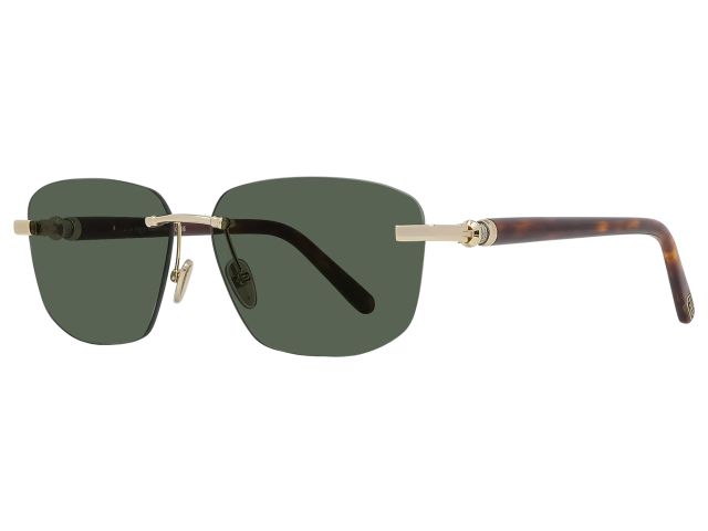 Lunettes de soleil FRED sans cercle, verres verts et branches écaille