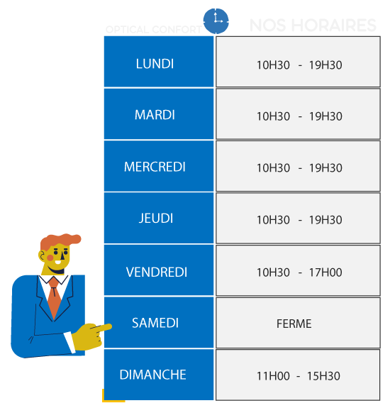 Horaires Optical COnfort
